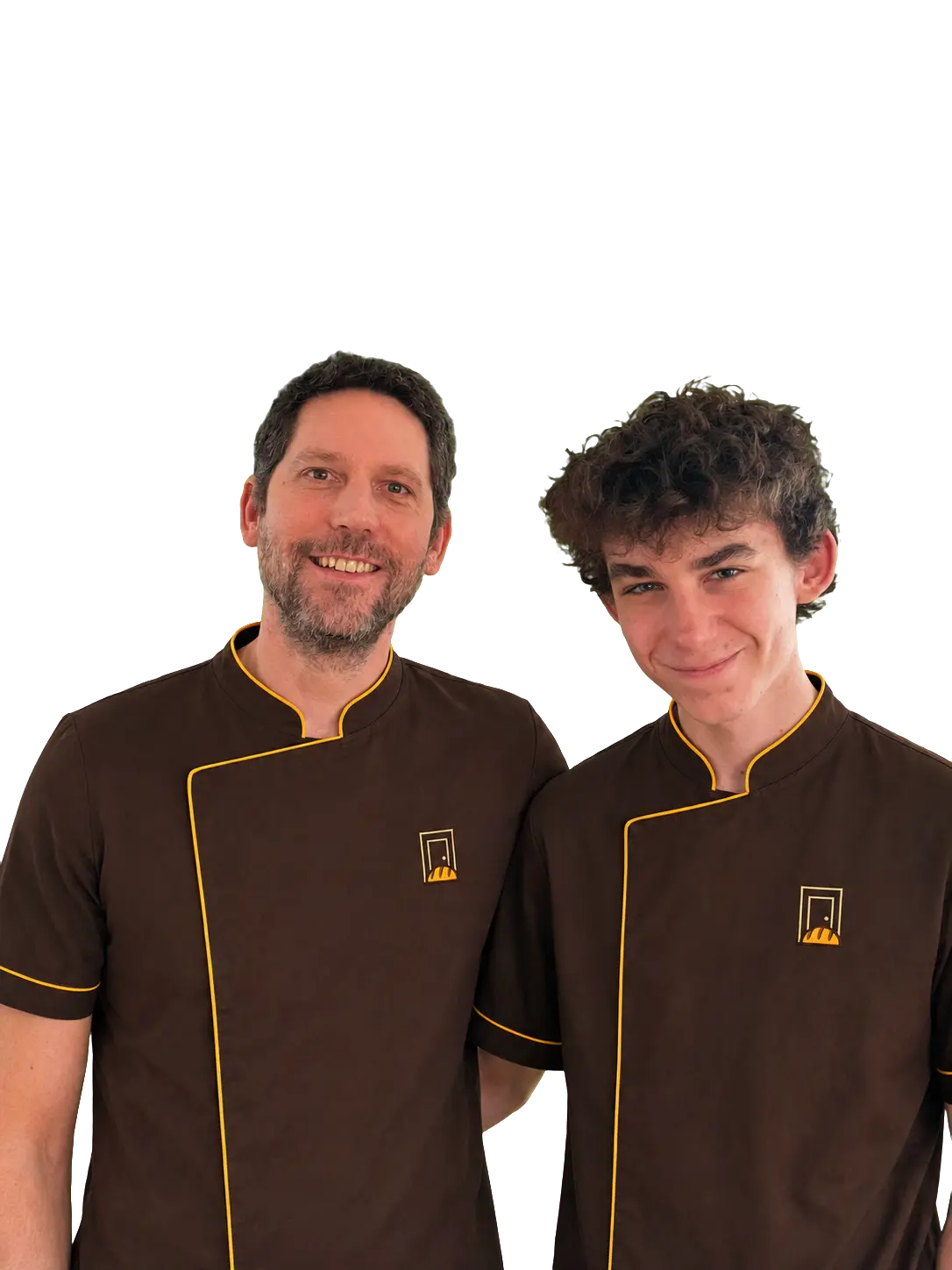 Andreas och Julian i Dörrfrallan-kläder